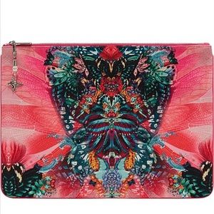 Camilla in a flutter - coin purse Pink Multi-Color Printed Clutch